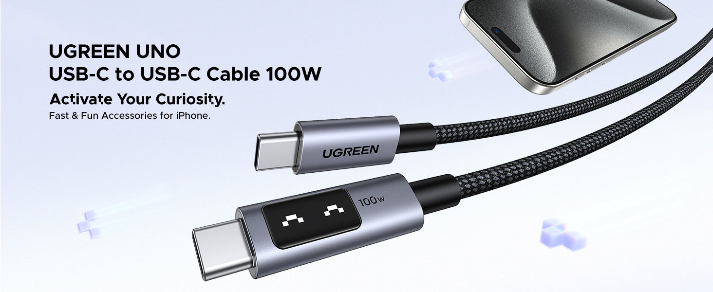 UGREEN Uno USB-C to USB-C PD Fast Charging Cable 5A Max 1m 100w black - L509-35501