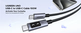 UGREEN Uno USB-C to USB-C PD Fast Charging Cable 5A Max 1m 100w black - L509-35501