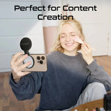 Promate 360° Rotatable Ultra-Slim MagSafe Compatible Rechargeable LED Ring Light - Black