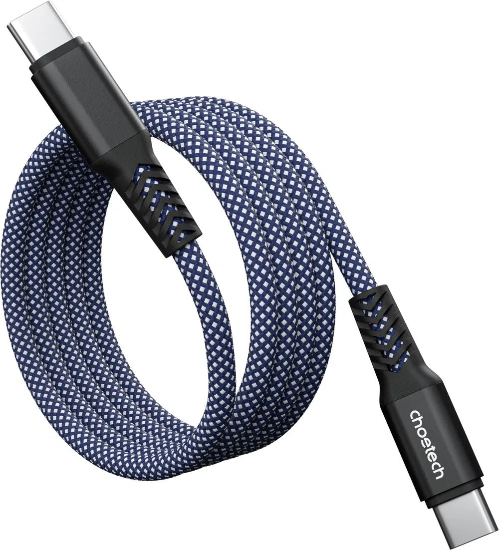 كابل Choetech 100W مغناطيسي سريع الشحن USB-C إلى USB-C بطول 1 متر – أزرق