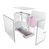 Geometric Future Model 5 Mid Tower Glass Case with 5 Fans - White & Pink