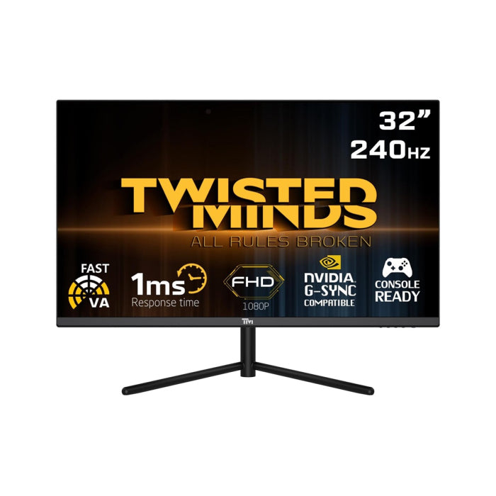 شاشة مسطحة من تويستيند مايندز موديل TM32FHD240VA , حجم 32 انش, معدل تحيث 240 هيرتز, زمن استجابة 1 ملي ثانية , دعم HDMI 2.1, شاشة VA