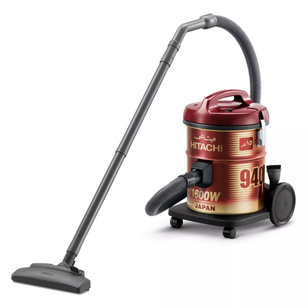 Hitachi 1600W Drum Vacuum Cleaner, 15L, CV-940Y WR – Wine Red