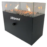 Wansa Mini Glass Tabletop Square Heater, 2 Burner, TP1203 - Grey