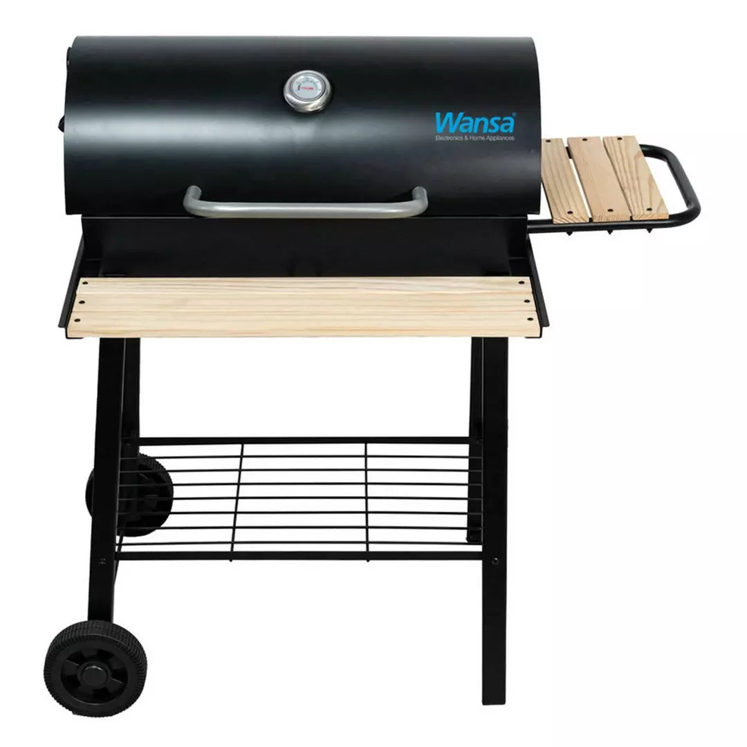 Wansa Wooden Charcoal Grill with Side Shelves, LX100212 – Black