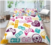 Colored Console joysticks Creative Fashionable Duvet Cover 3D Bed & pillow Sheet Size 145 X 210