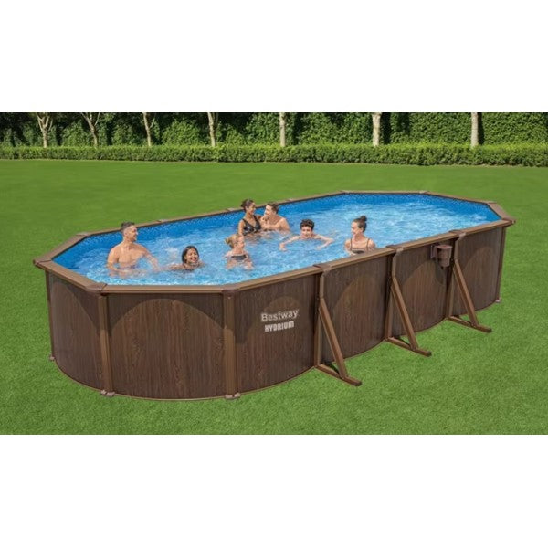 BESTWAY 7.32m x 3.66m x 1.32m Oval Pool Set (One Pool, Sand Filter Pump(220-240V),Skimmer,Safety Ladder,Cover,Ground Cloth,ChemConnect Dispenser,Delivered on Pallet)  561CW (Installation Not Included)