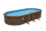 BESTWAY 7.32m x 3.66m x 1.32m Oval Pool Set (One Pool, Sand Filter Pump(220-240V),Skimmer,Safety Ladder,Cover,Ground Cloth,ChemConnect Dispenser,Delivered on Pallet)  561CW (Installation Not Included)