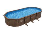 BESTWAY 7.32m x 3.66m x 1.32m Oval Pool Set (One Pool, Sand Filter Pump(220-240V),Skimmer,Safety Ladder,Cover,Ground Cloth,ChemConnect Dispenser,Delivered on Pallet)  561CW (Installation Not Included)