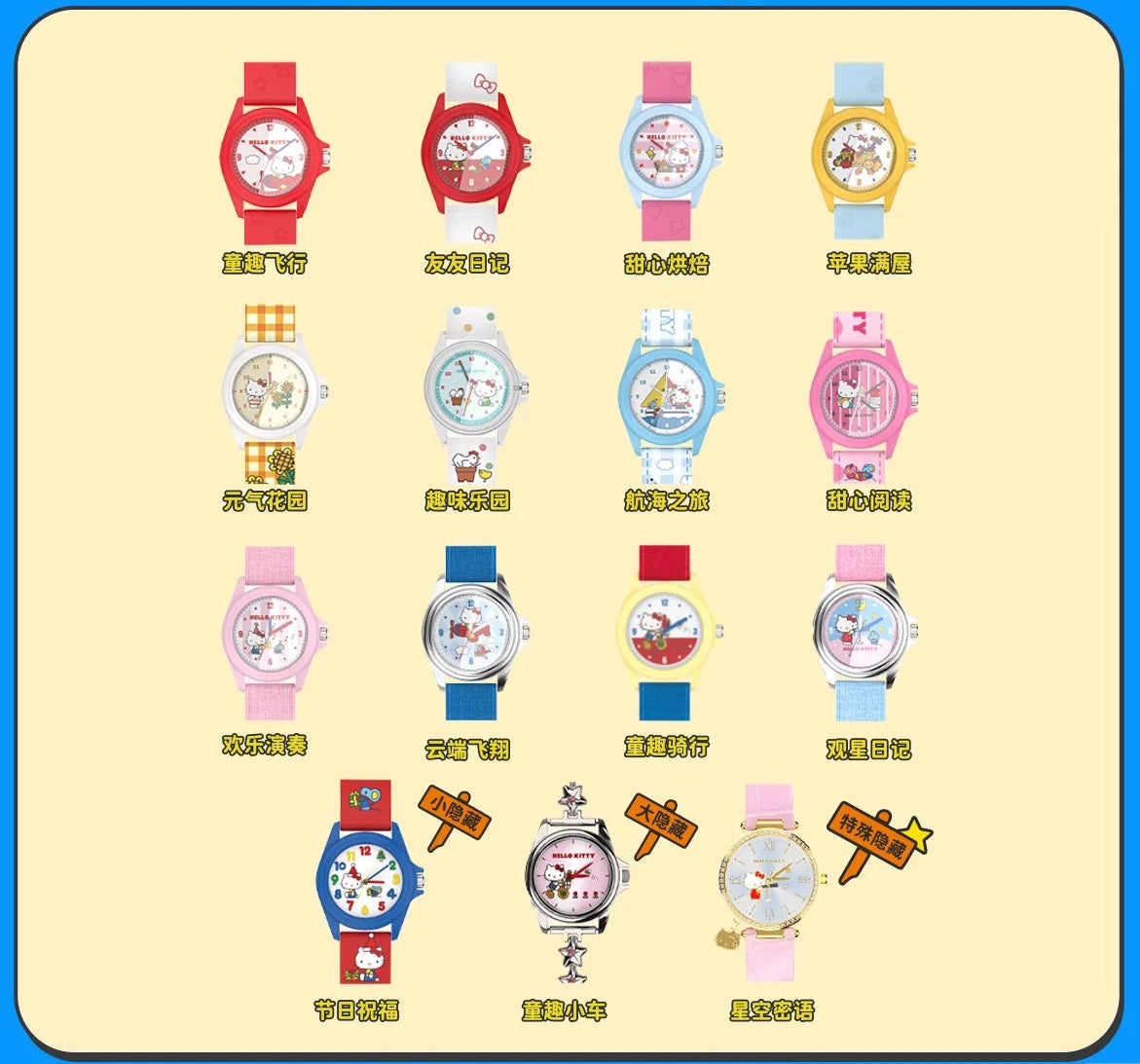 Hello Kitty Style Childhood Fun Time Series Watch Hello Kitt (Blind Box) - 25SB-001