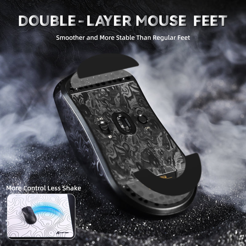 ATTACK SHARK R11 Ultra Carbon Fiber Wireless 8K Gaming Mouse (PAW3950MAX) up to 42000 DPI - Weave Black