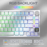 ATTACK SHARK X820 Ultra Tri-Mode 75% Gasket Mechanical Keyboard - White Contours + Shark Switch