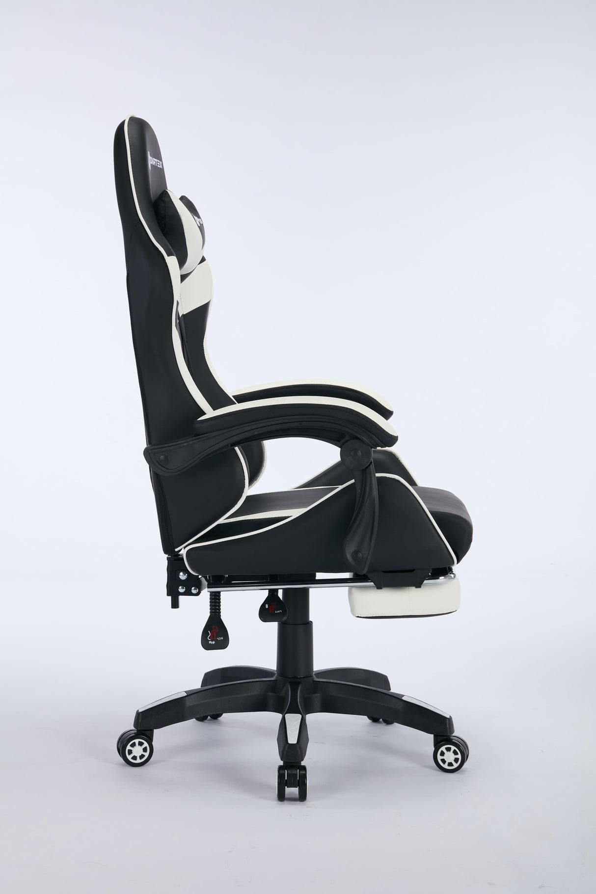 Oartex Gaming Chair with Foot Rest- Black & White ( Installation not included )