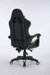 Oartex Gaming Chair with Foot Rest- Black & White ( Installation not included )