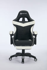 Oartex Gaming Chair with Foot Rest- Black & White ( Installation not included )