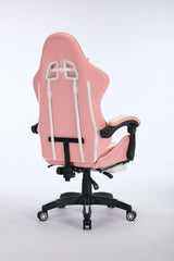 Oartex Gaming Chair with Foot Rest - Pink & White ( Installation not included )