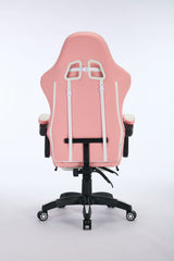 Oartex Gaming Chair with Foot Rest - Pink & White ( Installation not included )