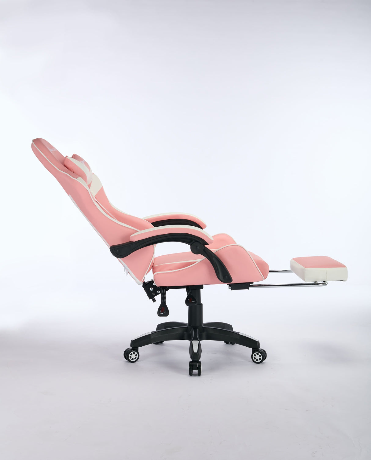 Oartex Gaming Chair with Foot Rest - Pink & White ( Installation not included )