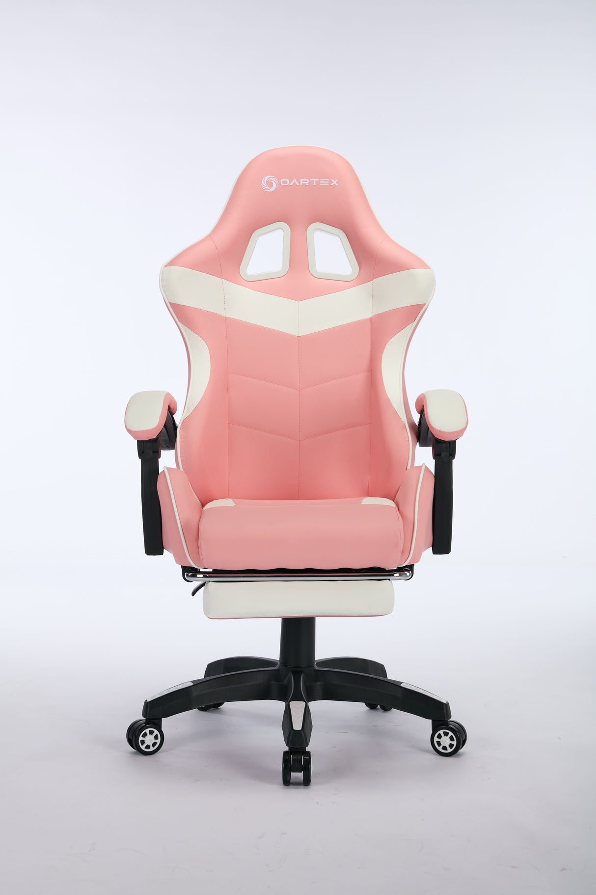 Oartex Gaming Chair with Foot Rest - Pink & White ( Installation not included )