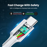 يوجرين USB 2.0 كابل USB-C إلى USB-C بقوة 60 واط غلاف ABS 1 متر أبيض — US264-60518