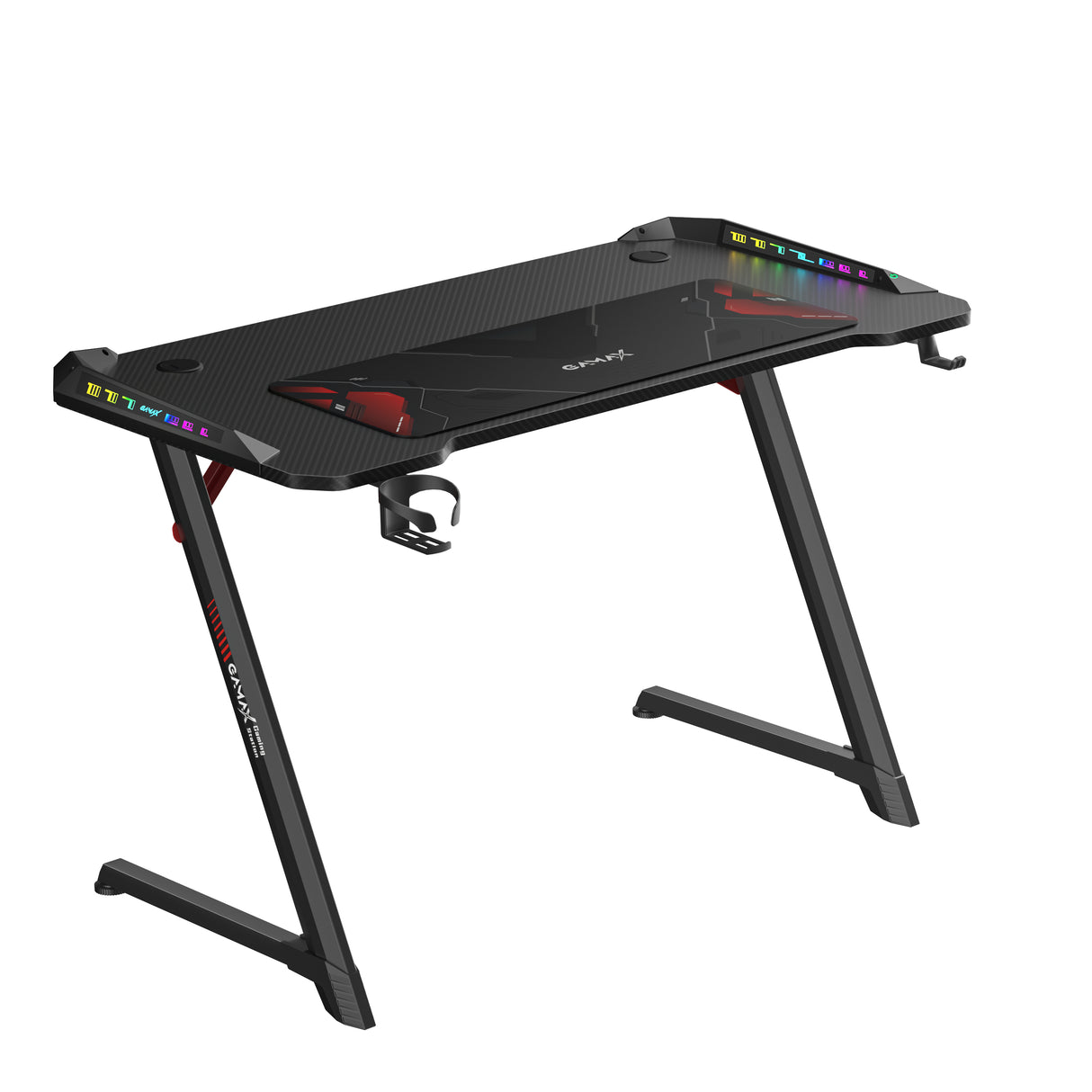 Gamax TD-03 Carbon Fiber Gaming Table 100*60*75cm with RGB Light & MousePad