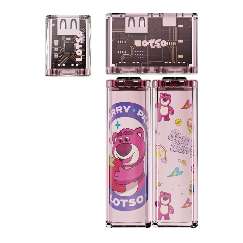 Disney QS-D01 Set Transparent magnetic power bank Lotso Pink
