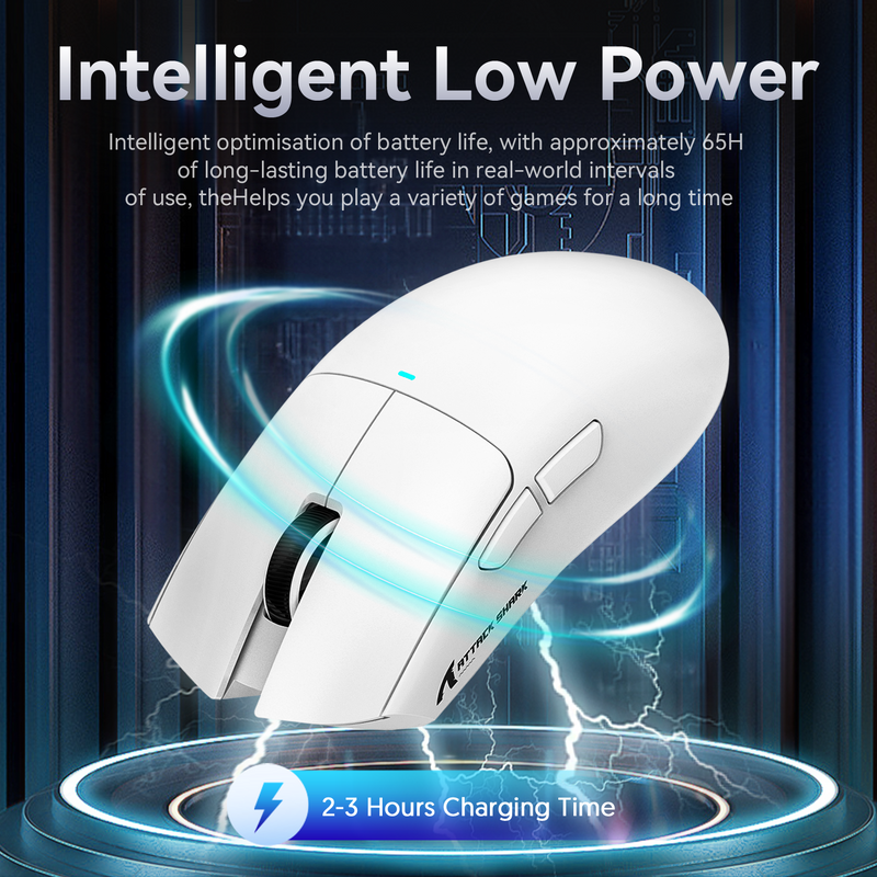 ATTACK SHARK X11 63g UltraLight Wireless Gaming Mouse with Charging Dock - White