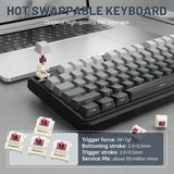 ATTACK SHARK X98PRO 99 Keys Tri-Mode Gaming Keyboard with LED Color Display & Number Pad - Gradient Black Blueberry switch