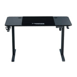 Twisted Minds Paradox Adjustable Gaming Desk, 120x60 cm,with Cup Shelf, Headphone Hook & Mousepad - Black (Installation Not Included)