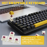 ATTACK SHARK X98PRO 99 Keys Tri-Mode Gaming Keyboard with LED Color Display & Number Pad - Black Star Blueberry switch (Arabic)