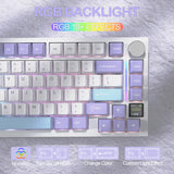 لوحة مفاتيح ميكانيكية ATTACK SHARK X820 Ultra Tri-Mode 75% Gasket - Star White Lavender + Shark Switch