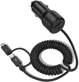 شاحن سيارة Choetech TC0038 بقوة 65W بمنفذ USB-C ومنفذ Lightning – شحن سريع