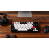 لوحة مفاتيح جيمنج ميكانيكية لاسلكية Keychron Q1 HE بحجم 75 بالمئة مع إضاءة RGB ومقبض تحكم وسويتشات مغناطيسية Gateron Double-Rail Magnetic Nebula بلون Carbon Black تخطيط إنجليزي عربي