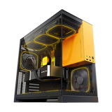 Geometric Future Model 5 Mid Tower Glass Case with 5 Fans  - Black & Yellow