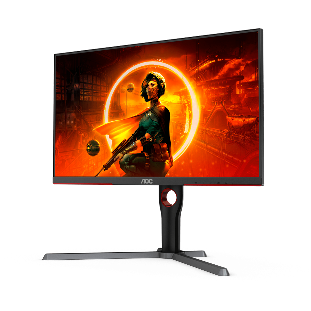 AOC شاشة ألعاب مسطحة بتقنية IPS من طراز U27G3X، مقاس 27 بوصة، بدقة UHD (3840 × 2160)، ومعدل تحديث 160 هرتز، وزمن استجابة 1 مللي ثانية، ومنفذ HDMI 2.1 - أسود