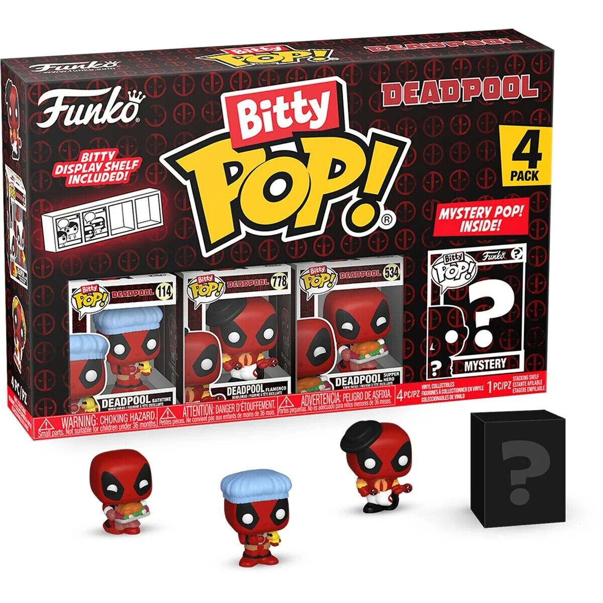 Bitty Pop! Marvel: Deadpool - Bathtime 4PK