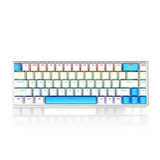 Skylion K68 Wired Mechanical RGB Gaming Keyboard - White & Blue - Blue Switch