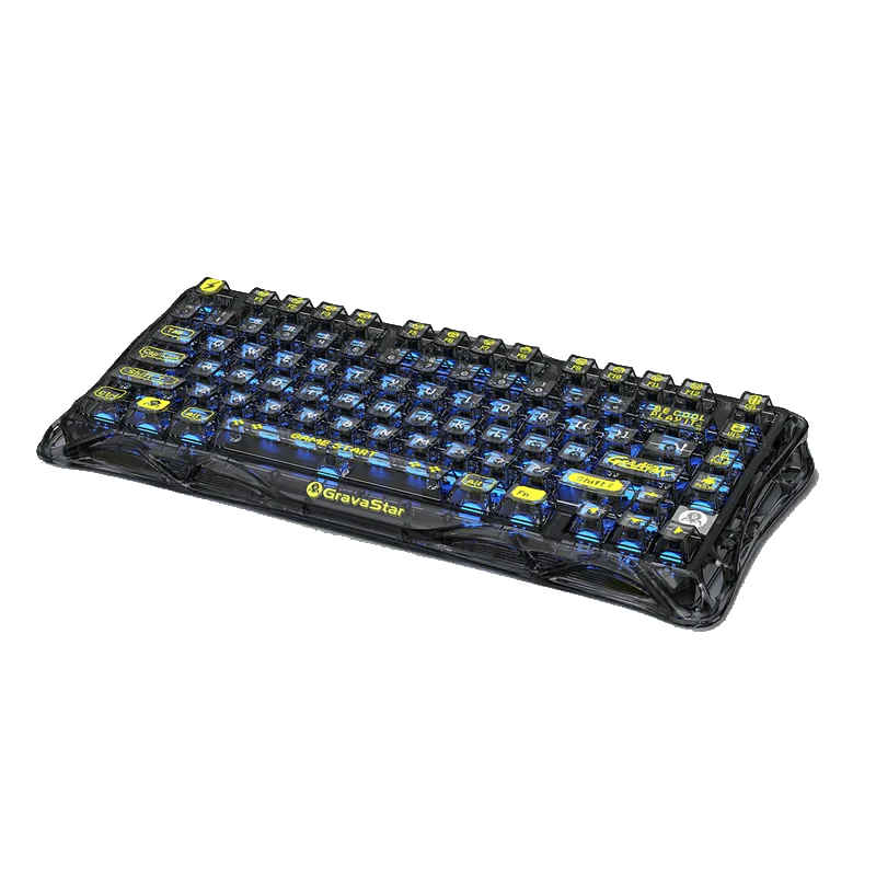 GravaStar Mercury K1 Lite 75% Wireless Mechanical Gaming Keyboard - Transparent Black