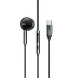 Promate Laxi-M.Black High Fidelity USB-C ENC Mono Wired Earphone In-Line Microphone & Volume Controls - Black