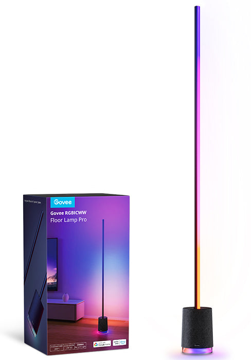 Govee Lyra RGBICWW Corner Floor Lamp with Speaker Black Color