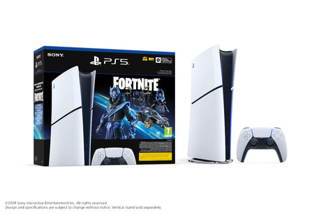 Bundle:PS5 Slim Console Digital Fortnite Cobalt + HyperX Cloud III Gaming Headset - Black/Red