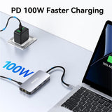 محطة إرساء موسيل 6 في 1 USB-C | HDMI بدقة 4K بمعدل 60 هرتز، شحن سريع بقدرة 100 واط، منفذ RJ45، منفذي USB 3.0 ومنفذ USB-C لنقل البيانات | متوافقة مع MacBook و iPad
