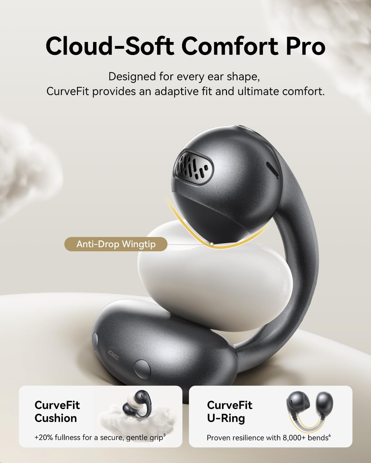 سماعات أذن لاسلكية حقيقية مفتوحة بيسيوس باوي MC1 برو – تيتانيوم جالاكسي الطبيعي