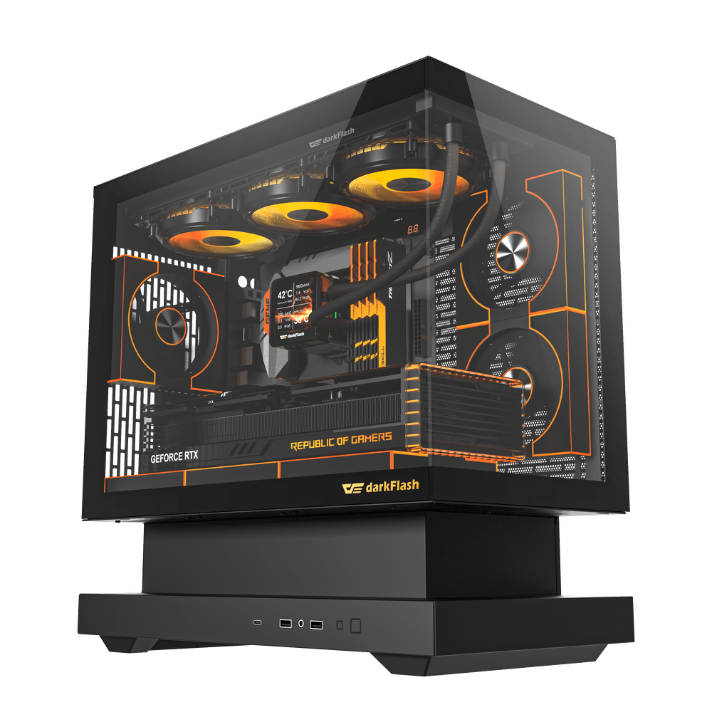 DarkFlash FLOATRON F1 M-ATX PC Case with 6 Fans Gaming Case – Level Up