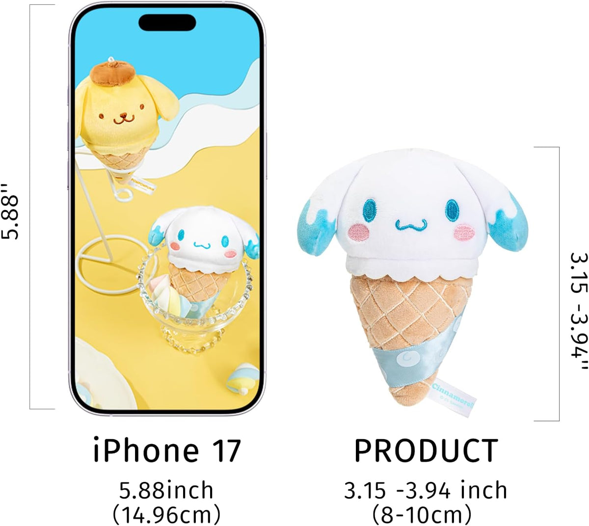 Sanrio characters Ice Cream Cone Series Plush Relaxing Toy (Blind Box) selling per piece - 25MR-005