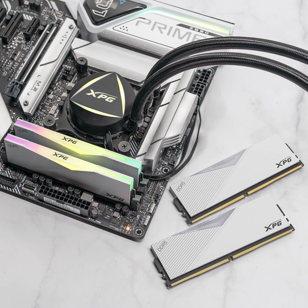 XPG Lancer RGB 32GB (16GBx2) DDR5 5200MT/s PC5-41600 Memory - White