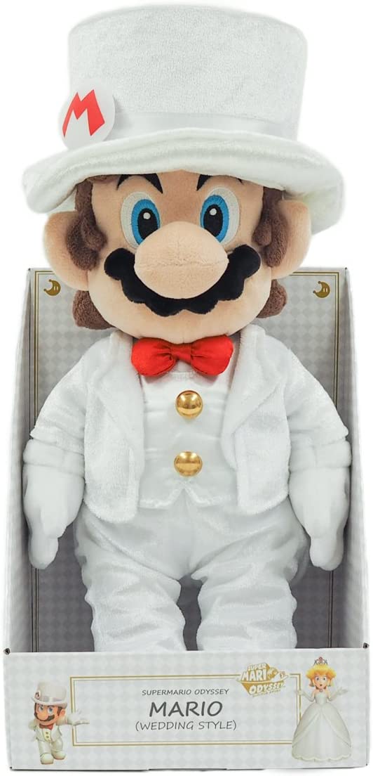 دمية ماريو الناعمة بتصميم الزفاف مقاس ٣٦ سم