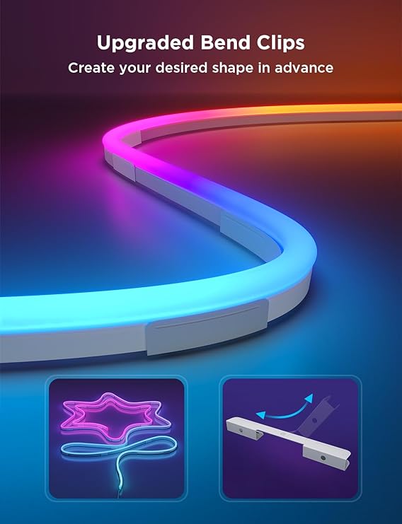 Govee Neon Rope Light 2 Clips, White, 5pcs in one pack - H10D2