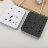 Z67 6 power socket 6 USB ports with TYPE-C 5V4.1A Charger power- White
