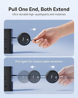 كابل Baseus Free2Pull Mini 2-in-1 قابل للانسحاب للشحن السريع USB-C إلى C+C 100 واط 1.2 متر - أسود كوني